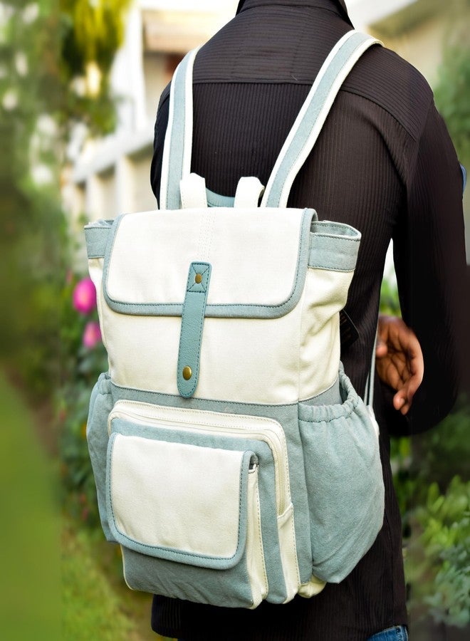 Mona B Daypack for Men & Women with Tablet Compartment - Ideal for Office, College, School & Travel - Blue Ocean - Image 3