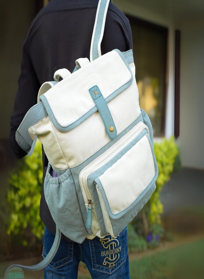 Mona B Daypack for Men & Women with Tablet Compartment - Ideal for Office, College, School & Travel - Blue Ocean - Image 2