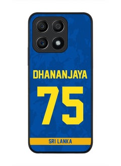 Rugged Black Edge Case for Honor X8A 4G, Slim fit Soft Case Flexible Rubber Edges Thin Cover - Player Name - Dhananjaya de Silva, Jersey Number- 75