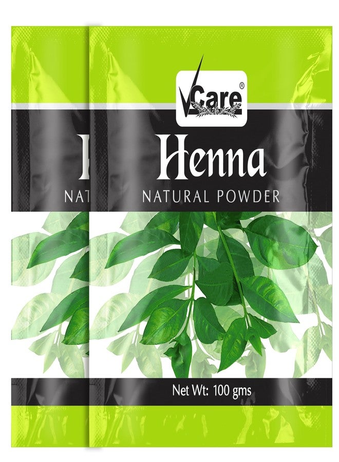 VCare Henna Natural Powder for Hair - 100 gm | Conditioning & Anti-Dandruff | Control Hair Fall, Henna Hair Colouring for Women and Men (Pack of 2) - Image 1