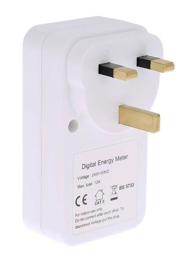 NIBEMINENT UK Plug LCD Digital Energy Monitoring Socket Meter White  - Image 2