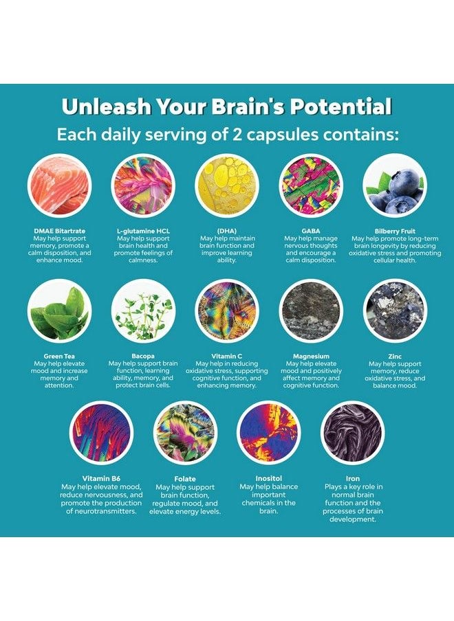 Natures Design - Mind And Memory Supplement For Brain Health Nootropics Brain Support Supplement For Mental Focus Concentration And Performance Brain Vitamins Blend For Cognitive Function Energy And Focus Support - Image 1
