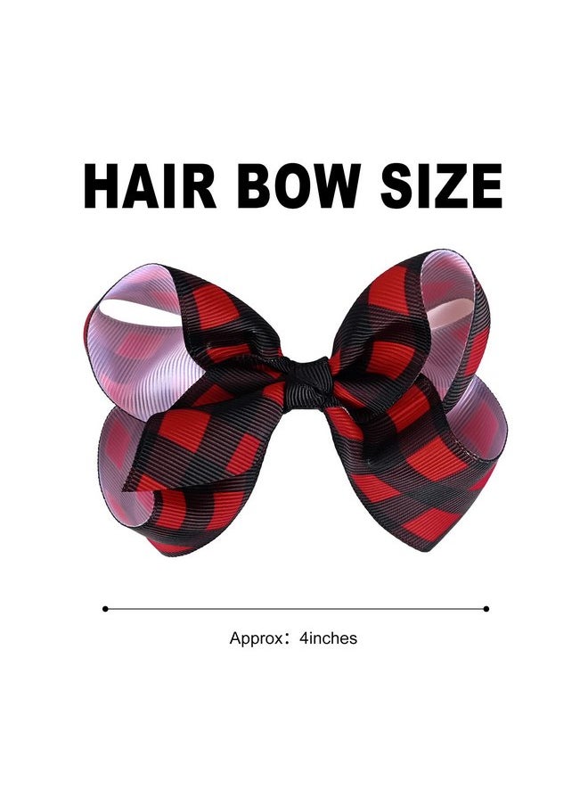 Aileam - AILEAM Big Hair Bows for Girls 8PCS 4"Girls Toddler Christmas Bows Clips Grosgrain Ribbon Alligator Clips Kids Hair Accessories - Image 1