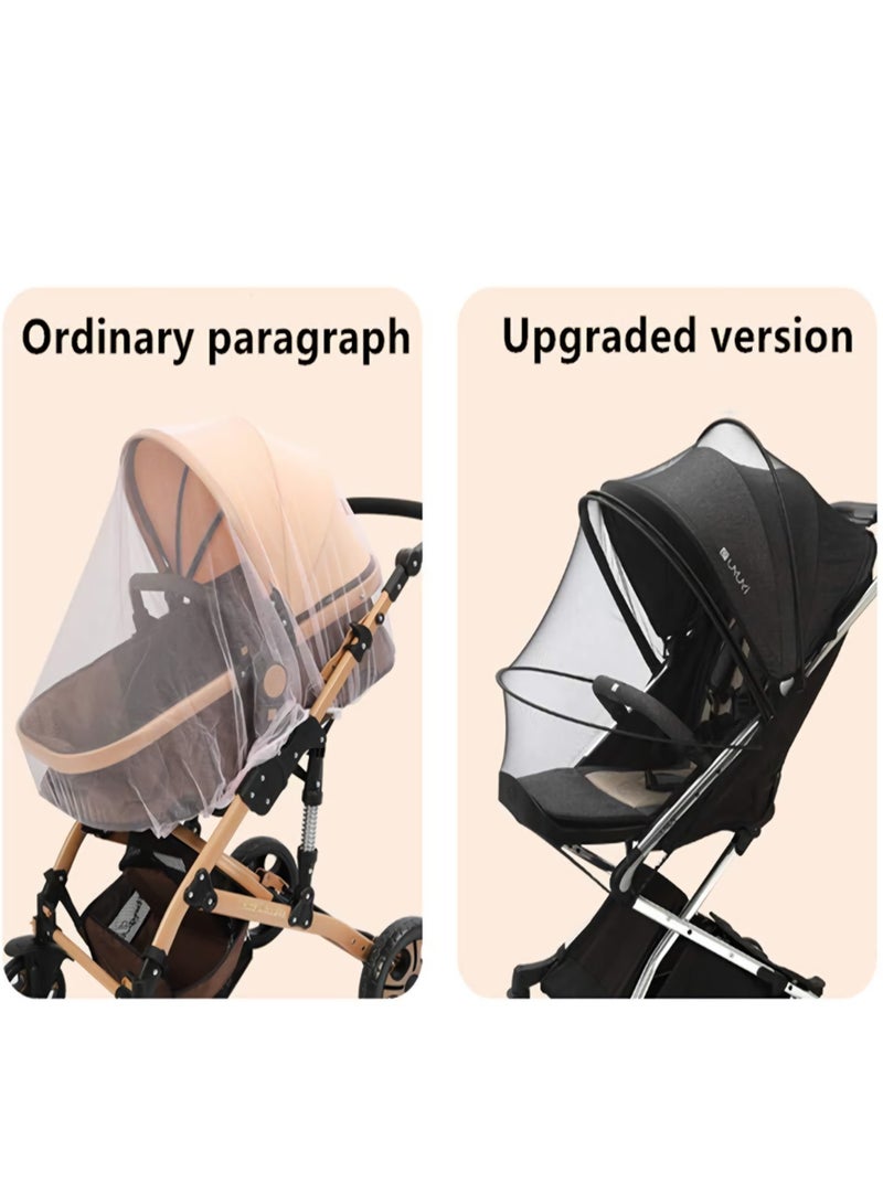 Universal Mosquito Net for Stroller - Retractable Zipper Design, Breathable and Durable Full Cover, Foldable Anti-Mosquito Mesh, Non-Deformation (Black) - Image 5