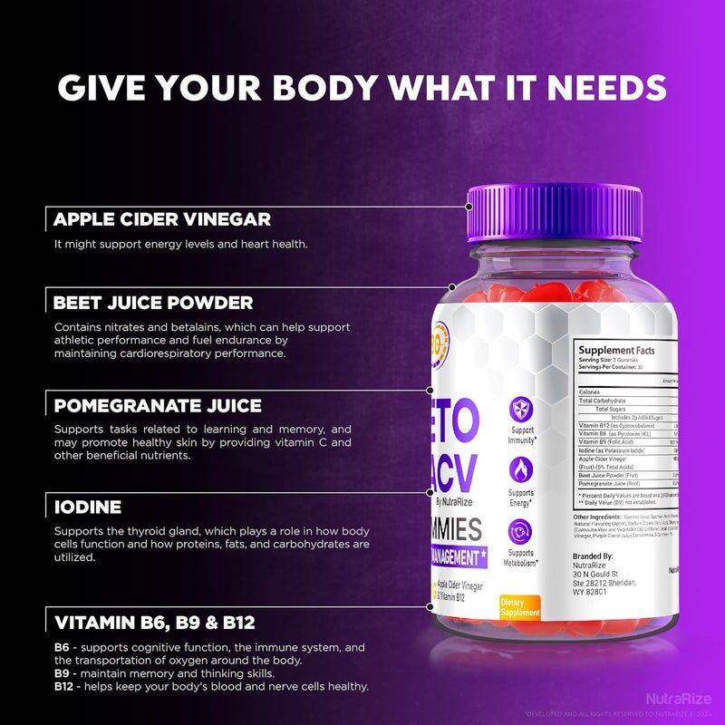 NutraRize Turbo Ripped Turbo Ripped Keto ACV Gummies Official Weight Loss Gummies Apple Cider Vinegar 1000MG All Natural ACV Gummy Premium Keto  ACV Formula TurboRipped Gomitas Reviews 60 Gummies - Image 5