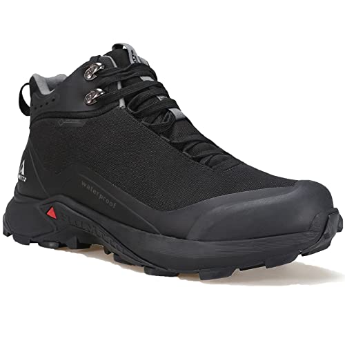HUMTTO Men's All-Terrain Waterproof Hiking Boots Lightweight Breathable Outdoor Ankle Boots Trekking Hiking Shoes 10.5 Black - Image 1