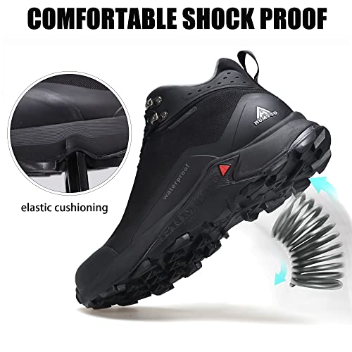 HUMTTO Men's All-Terrain Waterproof Hiking Boots Lightweight Breathable Outdoor Ankle Boots Trekking Hiking Shoes 10.5 Black - Image 5