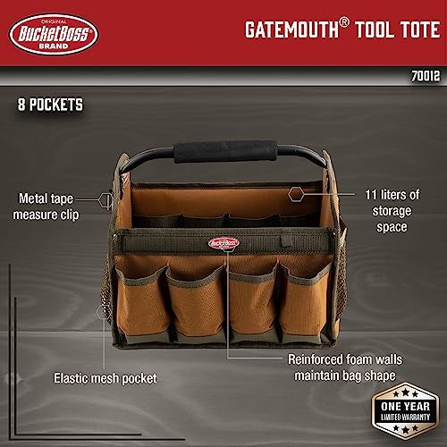 Bucket Boss Gatemouth Tool Tote in Brown, 70012, 11 liters - Image 2
