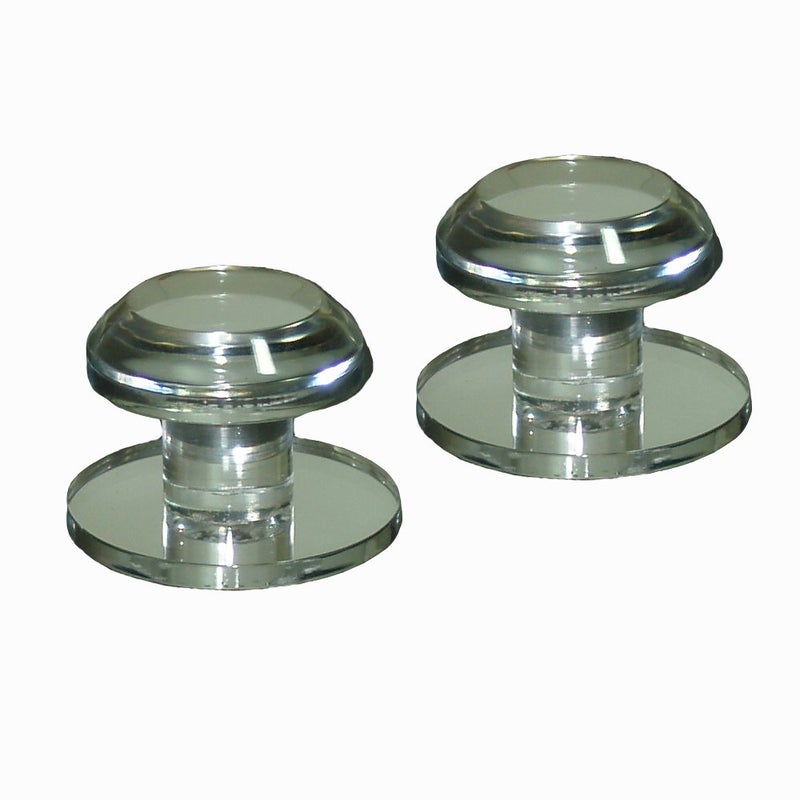 Mirart 1"" Diam. Bevelled Knob On A 2"" Self Stick Round Acrylic Mirror Back (2 Pack) - Image 1
