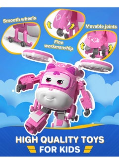 SUPER WINGS 5" Transforming Supercharged Dizzy Airplane Toys, Action Figure Plane To Robot, Suitable For 3 4 5 Years Old Kids, Fun Flying Toy Plane For Preschool Boys And Grls, Birthday Gifts, Pink  - Image 3
