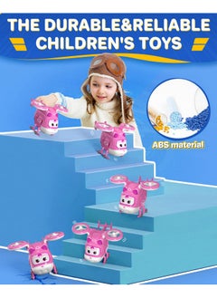 SUPER WINGS 5" Transforming Supercharged Dizzy Airplane Toys, Action Figure Plane To Robot, Suitable For 3 4 5 Years Old Kids, Fun Flying Toy Plane For Preschool Boys And Grls, Birthday Gifts, Pink  - Image 5
