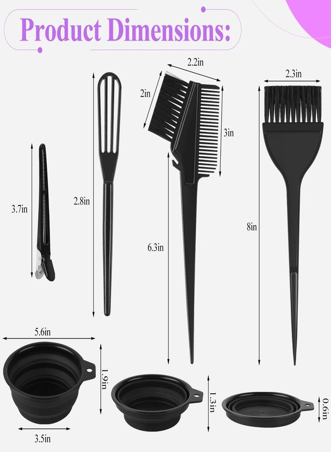 vivinin 18PCS Hair Dye Kit, Hair Coloring Products with Hair Dye Brush, Collapsible Bowl, Clips, Ear Muffs, Disposable Gloves, Scarf, Shower Cap - Image 2