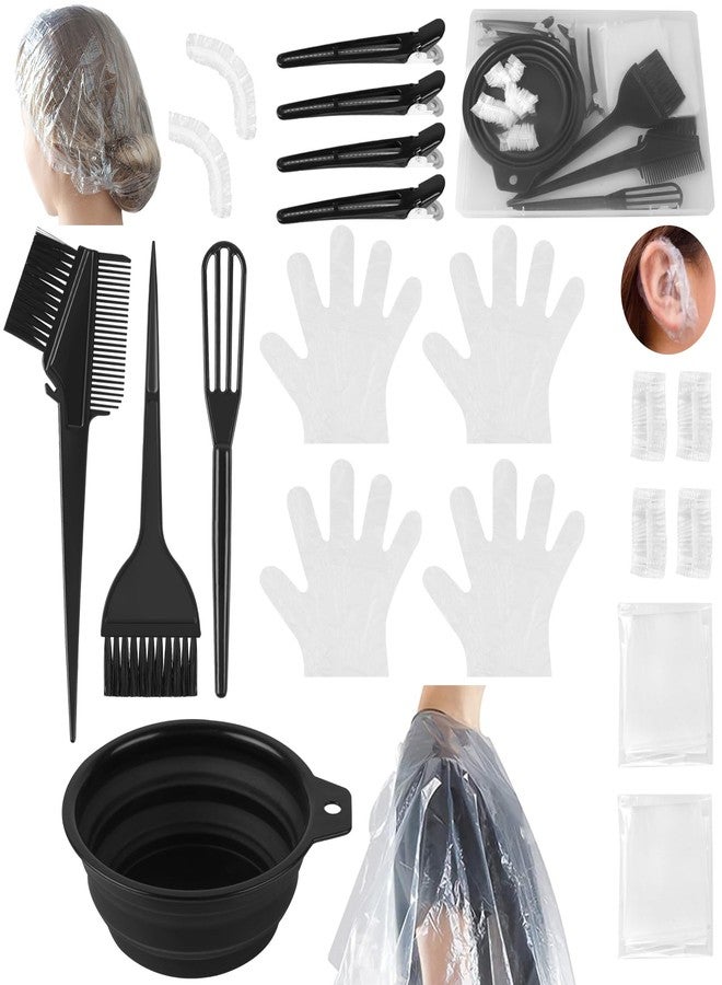 vivinin 18PCS Hair Dye Kit, Hair Coloring Products with Hair Dye Brush, Collapsible Bowl, Clips, Ear Muffs, Disposable Gloves, Scarf, Shower Cap - Image 1