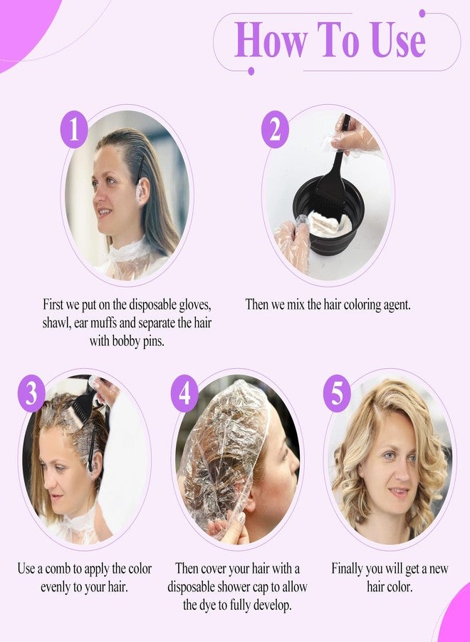 vivinin 18PCS Hair Dye Kit, Hair Coloring Products with Hair Dye Brush, Collapsible Bowl, Clips, Ear Muffs, Disposable Gloves, Scarf, Shower Cap - Image 4