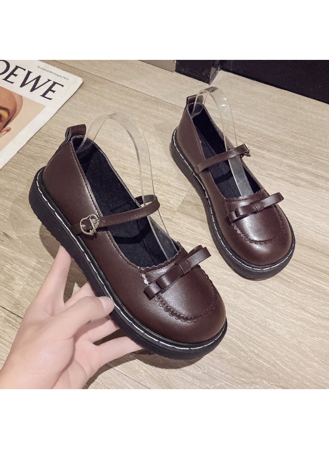 Cute Bow Mary Jane Small Leather Shoes Women's Korean-style Soft Girl Lolita Jk Shoes Summer Thin Shoes