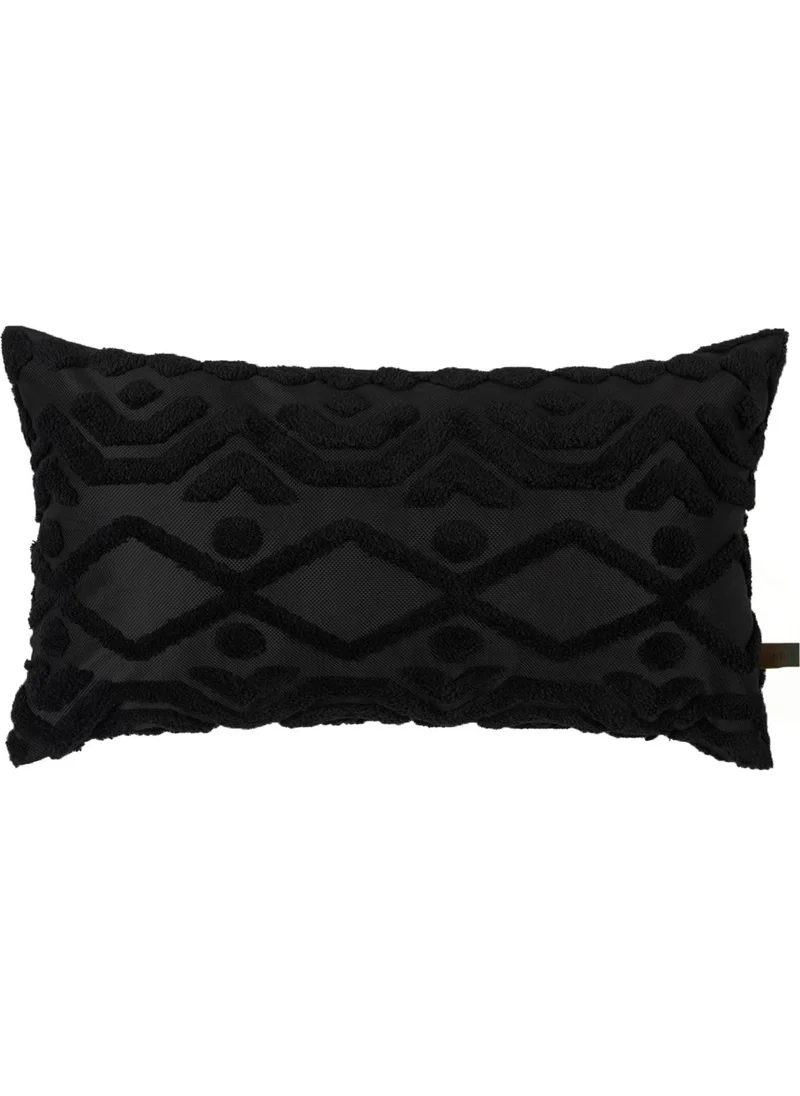 Hamur Dough Bohemian Special Design Punch Punch Pattern Rectangular Decorative Throw Pillow Case Letta Black