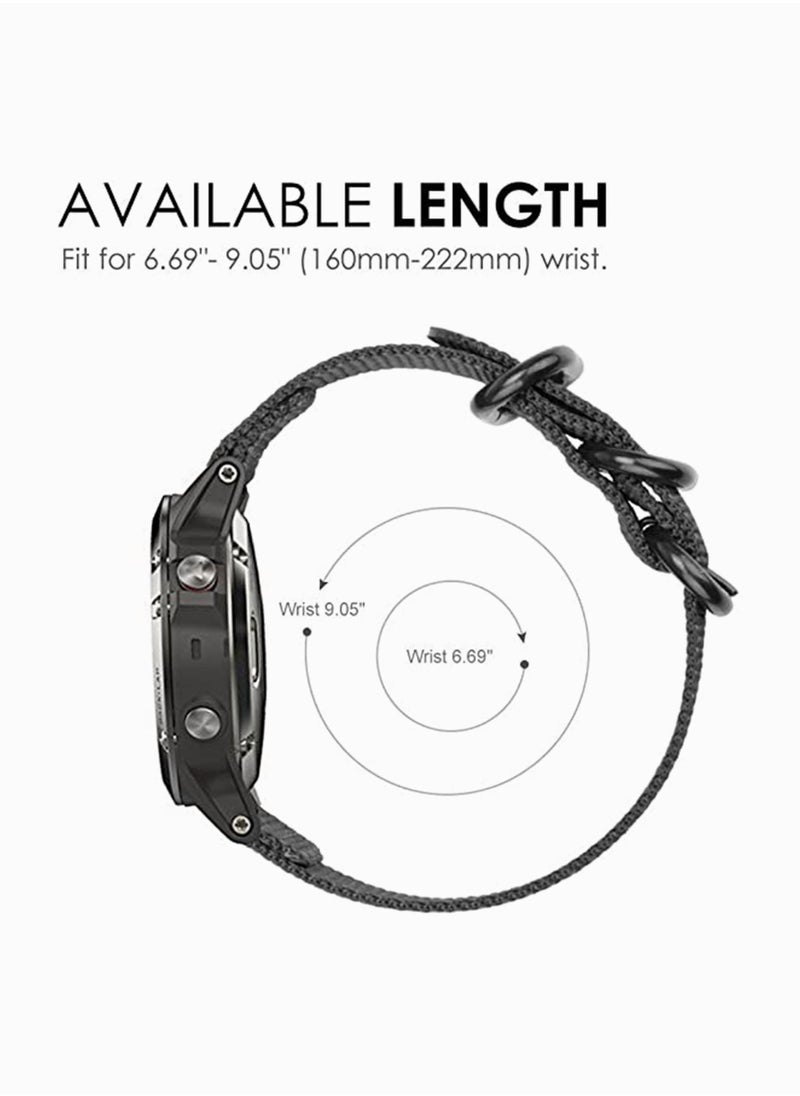 واي آند دي حزام متوافق مع Garmin Fenix 7 / 5 6، 22mm رياضي نايلون منسوج ناعم سهل التركيب  - Image 4