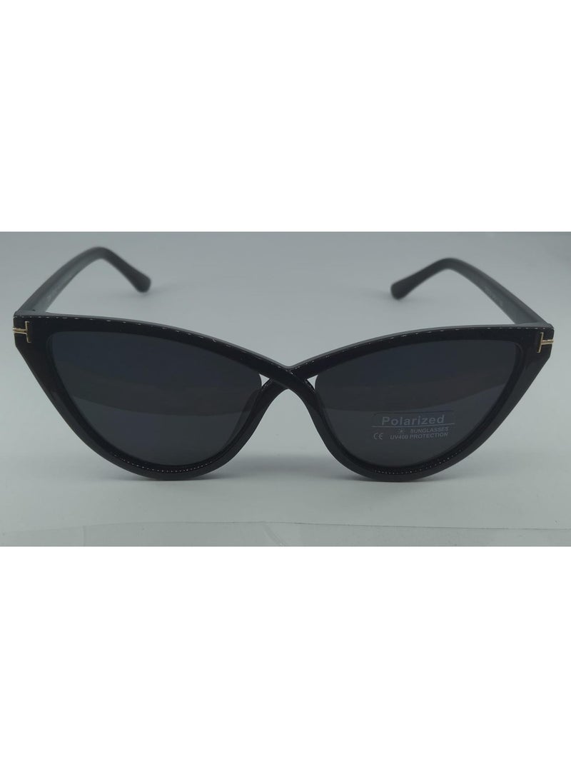 نظارة شمسية نسائية بتصميم "كات آي" أنيق – شكل قطة عصري بلون أسود لحماية مثالية من أشعة الشمس - Image 1