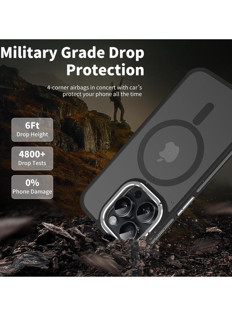 Magnetic Case Compatible with MagSafe Translucent Matte Shockproof Women Men Girl Protective Case Cover for iPhone 14 Pro Max 6.7 (Black)  - Image 3