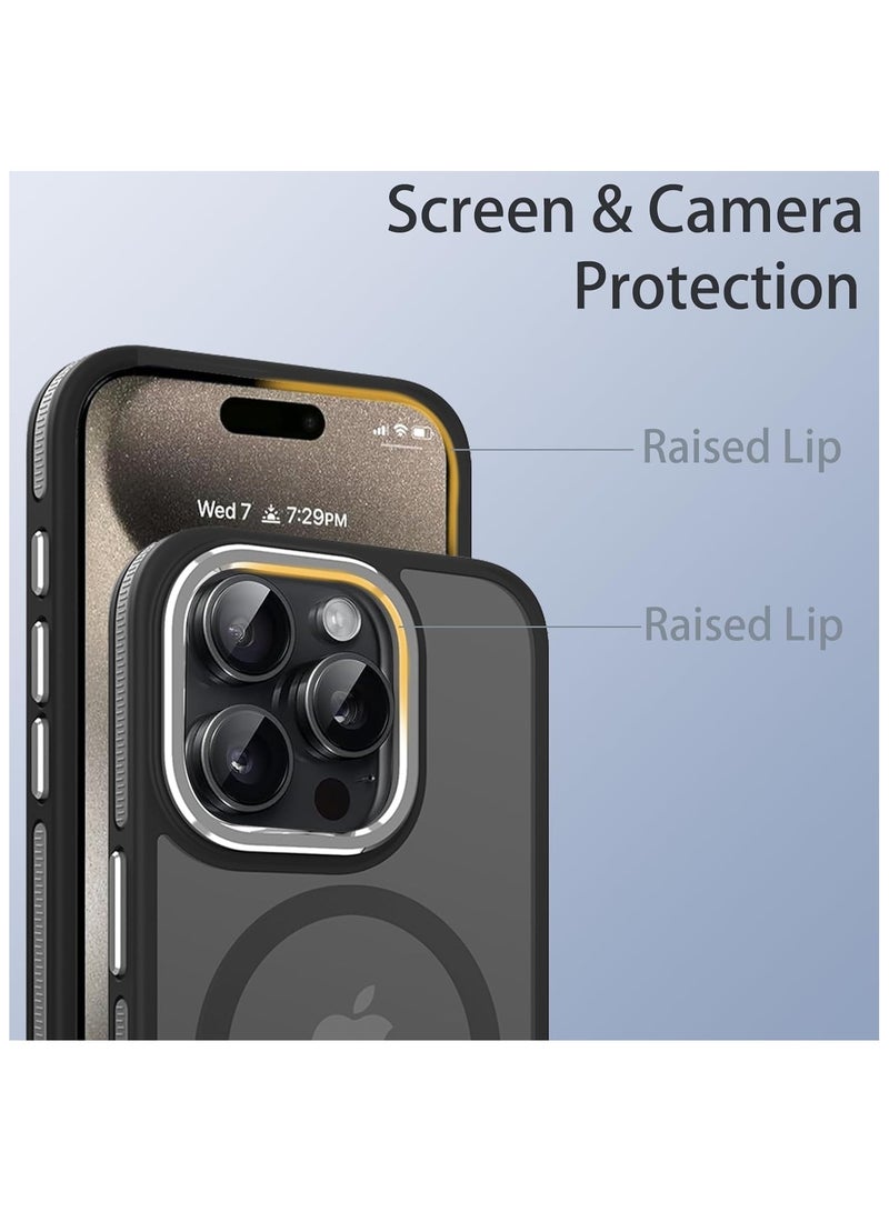 Magnetic Case Compatible with MagSafe Translucent Matte Shockproof Women Men Girl Protective Case Cover for iPhone 14 Pro Max 6.7 (Black)  - Image 4