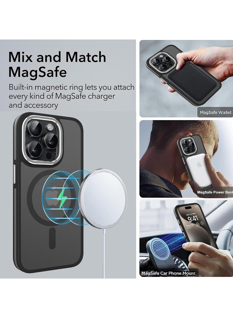 Magnetic Case Compatible with MagSafe Translucent Matte Shockproof Women Men Girl Protective Case Cover for iPhone 14 Pro Max 6.7 (Black)  - Image 2