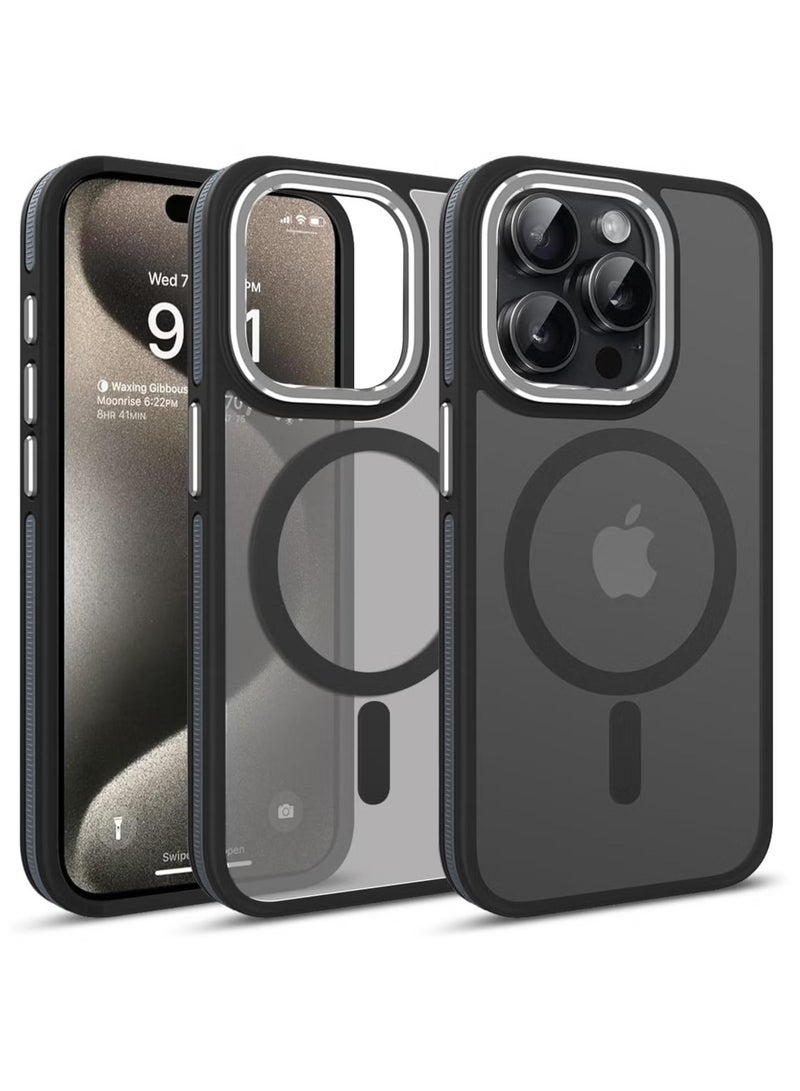 Magnetic Case Compatible with MagSafe Translucent Matte Shockproof Women Men Girl Protective Case Cover for iPhone 14 Pro Max 6.7 (Black)  - Image 1