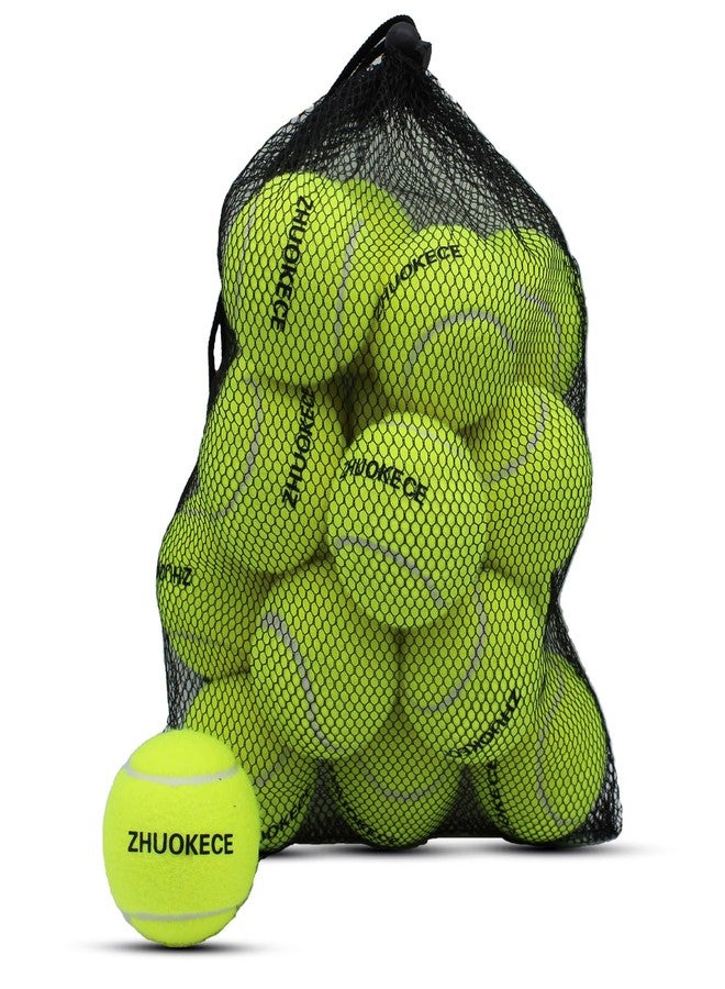 ZHUOKECE Tennis Balls, 18 Pack Training Tennis Balls Practice Balls with Mesh Bag for Easy Transport, Pet Dog Playing Balls, fit for Beginner Training Ball (Green) - Image 1