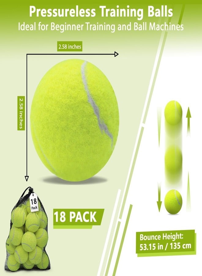 ZHUOKECE Tennis Balls, 18 Pack Training Tennis Balls Practice Balls with Mesh Bag for Easy Transport, Pet Dog Playing Balls, fit for Beginner Training Ball (Green) - Image 2