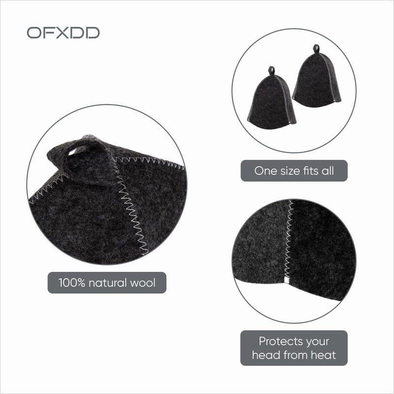 OFXDD Banya Hat - Pack of 2 - Russian Sauna and Banya Hat - Men and Women Sauna Hat Set of 2 Gray, Gray - Image 4