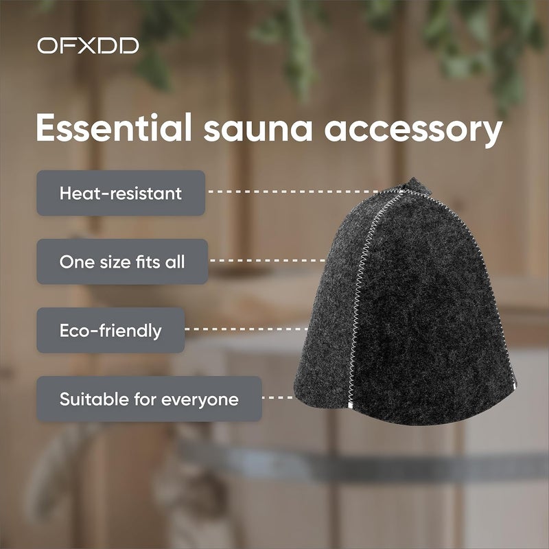 OFXDD Banya Hat - Pack of 2 - Russian Sauna and Banya Hat - Men and Women Sauna Hat Set of 2 Gray, Gray - Image 3