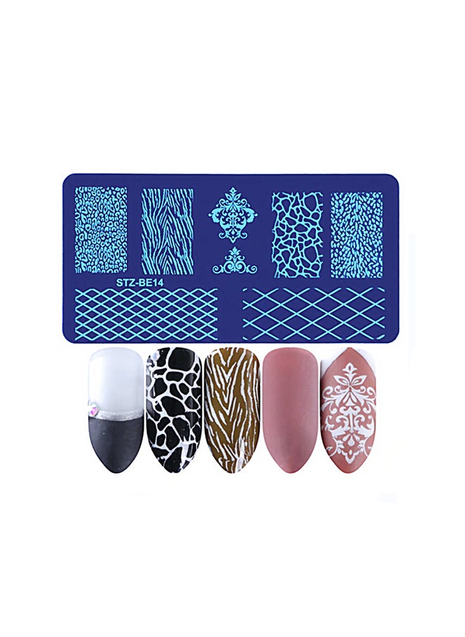 brunson - Nail Plates Nail Stamp Templates Metal Manicure Stencils Nail Art Stamping Image Plates for Nail Salon DIY Decoration MEDIUM NSP STZBE14 - Image 1