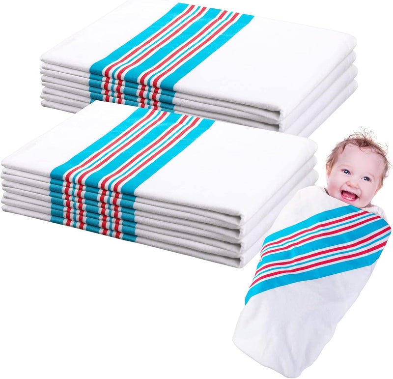 Remerry 8 Pcs Receiving Blanket 30 x 40 Inch Hospital Blankets 100 Cotton Flannel Soft Warm Swaddle Coverings for Unisex Girl Boy Baby Newborn Swaddle Newborn Wrap Flannel Receiving Coverings - Image 1