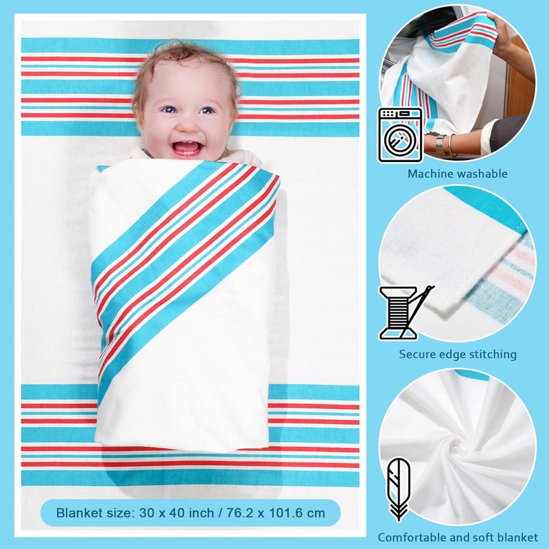 Remerry 8 Pcs Receiving Blanket 30 x 40 Inch Hospital Blankets 100 Cotton Flannel Soft Warm Swaddle Coverings for Unisex Girl Boy Baby Newborn Swaddle Newborn Wrap Flannel Receiving Coverings - Image 3