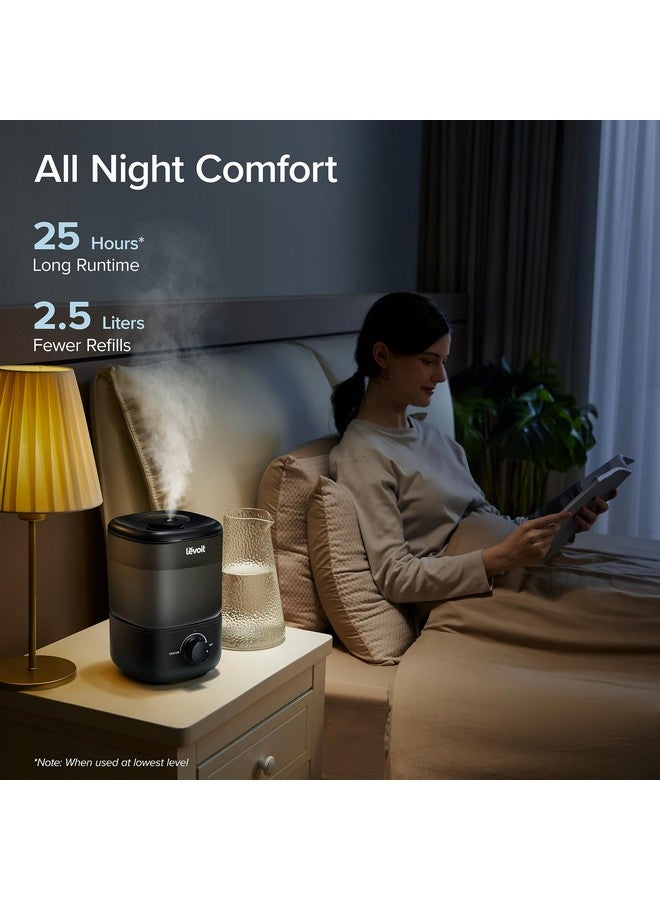 LEVOIT LEVOIT Classic 160 Top-Fill Ultrasonic Cool Mist Humidifier, Super Easy to Fill and Clean, Quiet Operation for Bedroom Home Baby & Plants, Auto Shut-off for Safety, 360° Rotating Nozzle, 2.5L, Black - Image 4