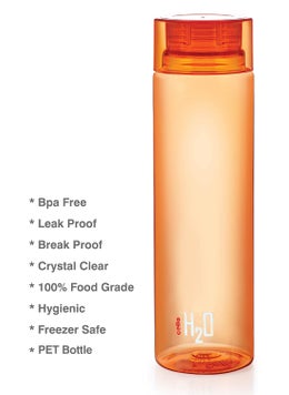 Cello Cello Deluxe H2O Unbreakable Plastic Water Bottle Set, Set of 3, 1 Litre Orange  - Image 2