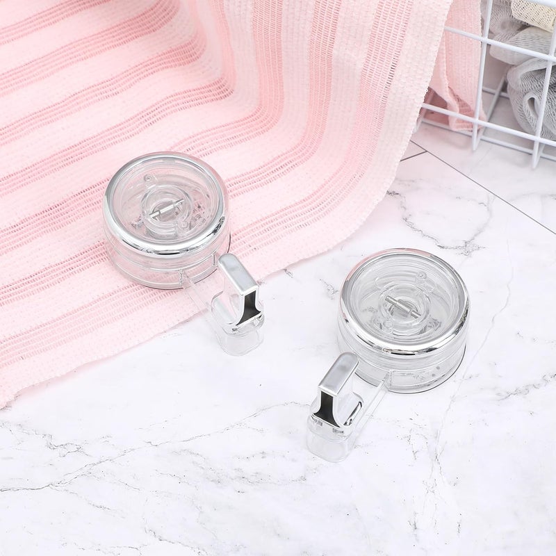 Rotating Suction Cup Hooks 2pcs No-Drill Heavy Duty Wreath Hangers for Bathroom Kitchen Shower Glass Tile - Image 3