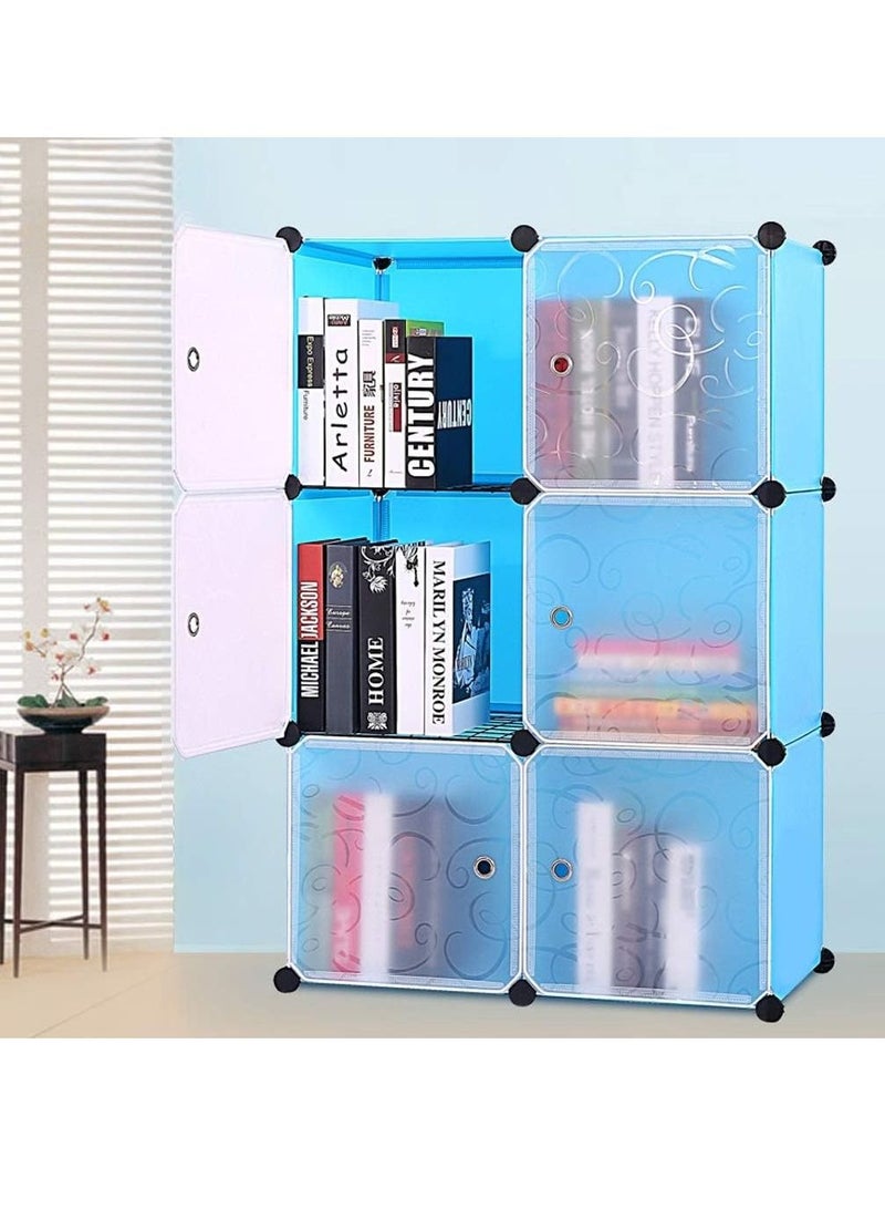 DubaiGallery 6 Cube Plastic Shoe Storage Organizer Units, Stackable Shoe Organizing Rack, Closed Shoe Organizer Boxes Bins with Doors, Space Saving Shoe Storage Cabinet for Heels, Boots, Slippers  - Image 2