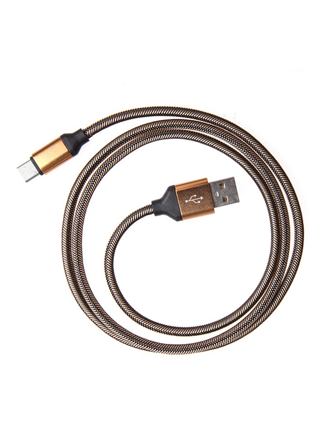 فوبيري كابل شحن ومزامنة بيانات نوع سي ذهبي/فضي