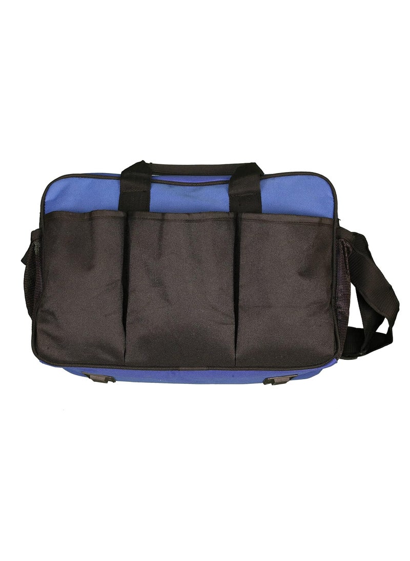 pahal nylon Tool Bag for Electrician Technician Mechanic Service Engineer and Office use Water Proof Heavy Duty 13 inch 12 Pockets blue