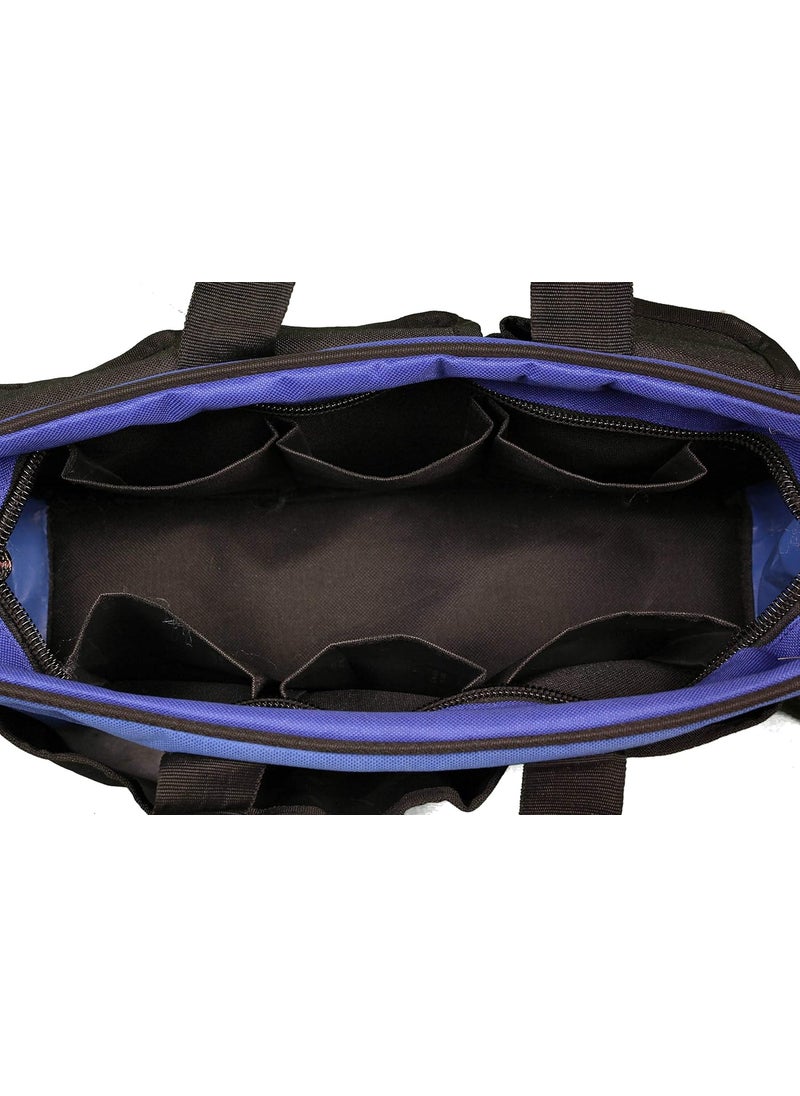 pahal nylon Tool Bag for Electrician Technician Mechanic Service Engineer and Office use Water Proof Heavy Duty 13 inch 12 Pockets blue