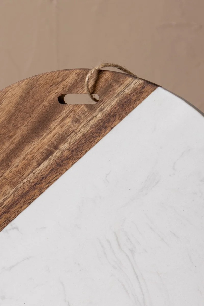 FH finehome Manati Round Acacia Marble Cutting Board 30 cm