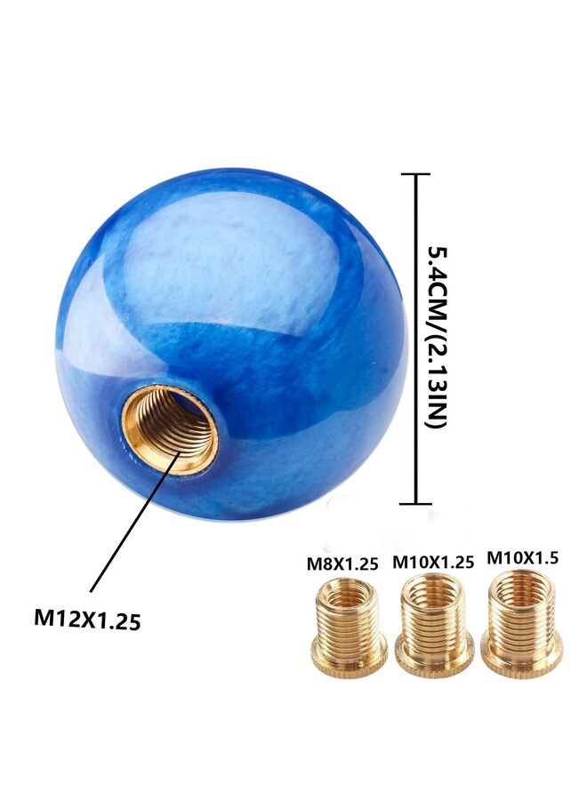 LAMAY Round Ball Shift Knob Universal Marble Style Gear Shift Knob 5 6 Speed for Manual Automatic Vehicles with Adapters (Color : Blue) - Image 2