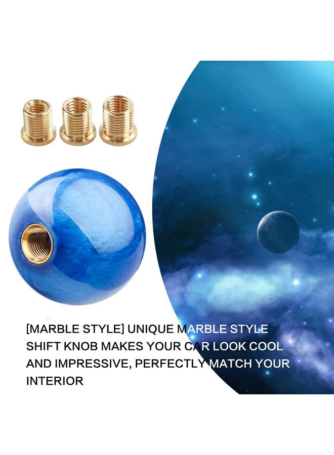 LAMAY Round Ball Shift Knob Universal Marble Style Gear Shift Knob 5 6 Speed for Manual Automatic Vehicles with Adapters (Color : Blue) - Image 4