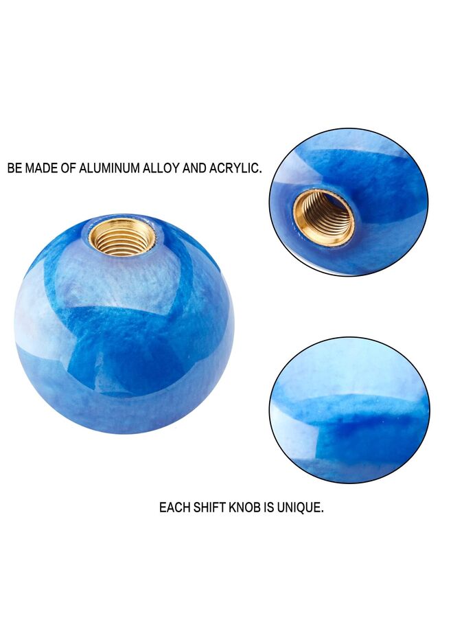 LAMAY Round Ball Shift Knob Universal Marble Style Gear Shift Knob 5 6 Speed for Manual Automatic Vehicles with Adapters (Color : Blue) - Image 3