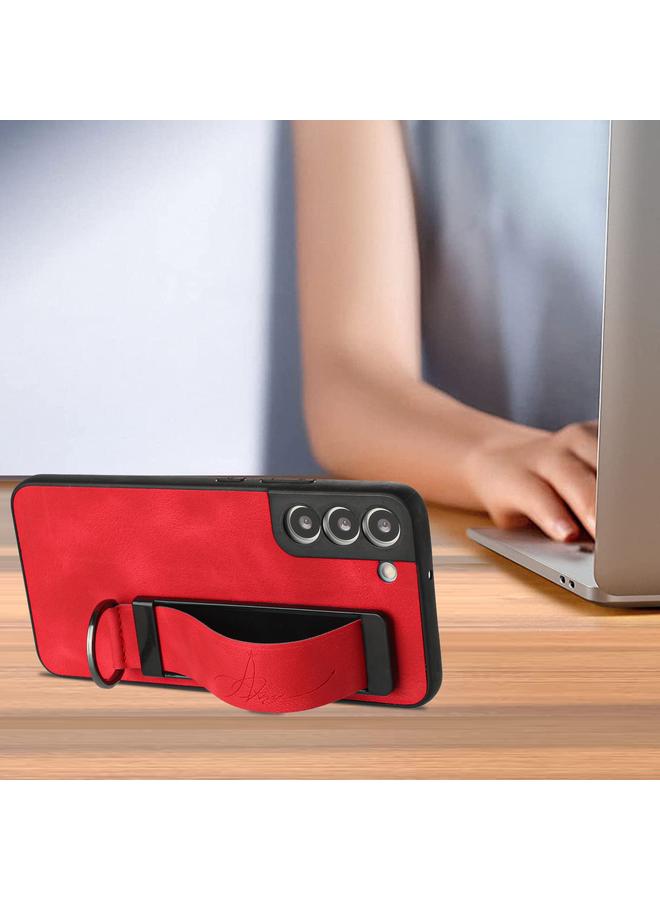 اس-توب جراب لهاتف Samsung Galaxy S22+ 5G مع حامل سوار المعصم وغطاء خلفي من الجلد - Image 4