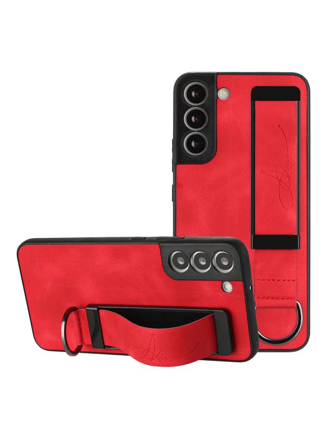 اس-توب جراب لهاتف Samsung Galaxy S22+ 5G مع حامل سوار المعصم وغطاء خلفي من الجلد - Image 1