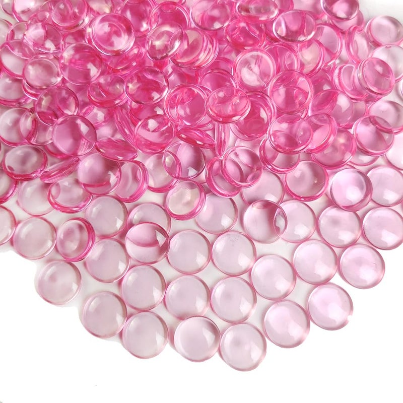 HappyFiller Bright Pink Easter Spring Wedding Centerpieces Party Decor 630 PCS 0.6 Inch Acrylic Flat Marbles Vase Fillers Gems Cabochons Dome Tiles,Crafts,Photo Charm,Table Scatter,Makeup Brush,Candle Holder - Image 1