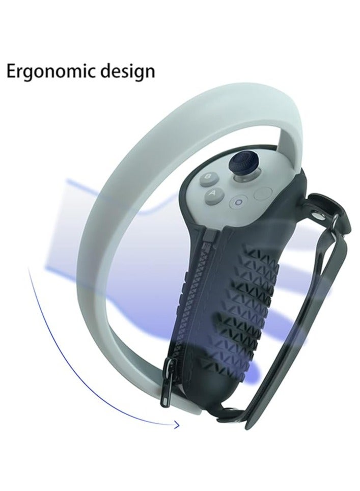 General Controller Handle Cover Silicone Handle Controller Cover Skin Protector Adjustable Controller Strap Compatible with PICO 4 VR accessories  - Image 2