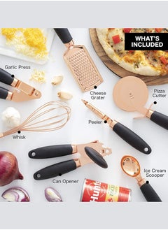 Perfii 7-Piece Copper Coated Kitchen Gadget Set - Non-stick Utensils with Soft Touch Silicone Handles, Heat-Resistant Design and Easy Cleaning for Kitchen and Home Cooking  - Image 2