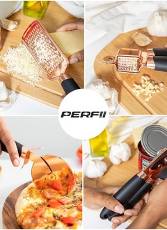 Perfii 7-Piece Copper Coated Kitchen Gadget Set - Non-stick Utensils with Soft Touch Silicone Handles, Heat-Resistant Design and Easy Cleaning for Kitchen and Home Cooking  - Image 4
